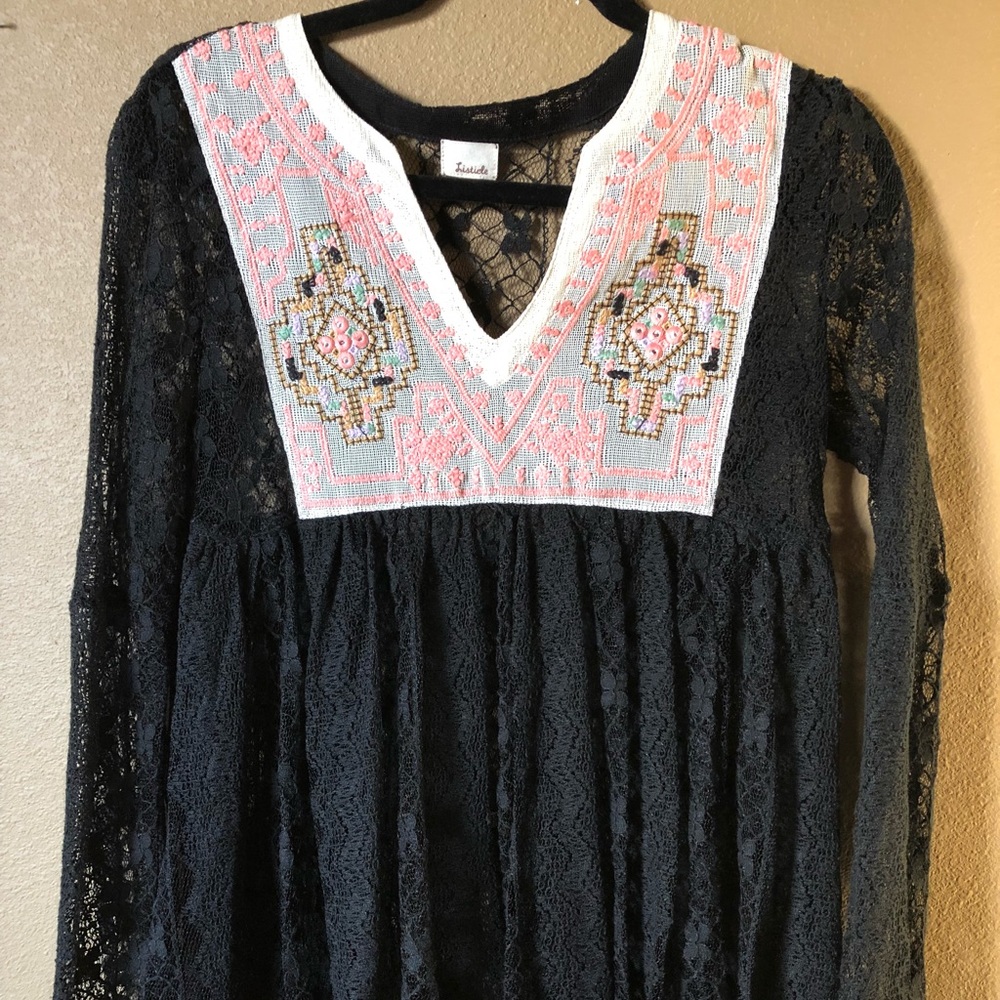Boho Listicle Lace Babydoll Top